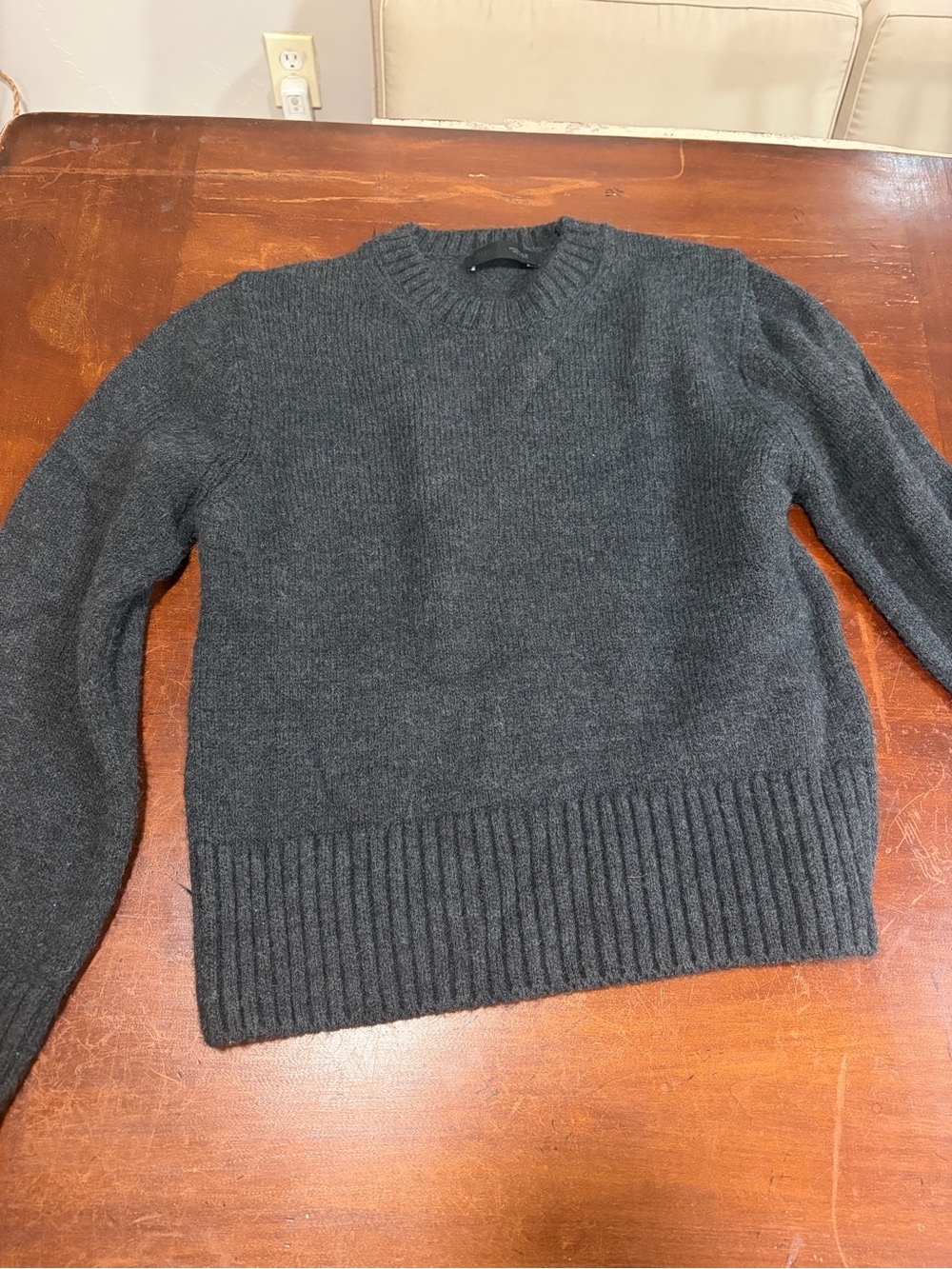 Zara Women’s Dark Charcoal Crewneck Sweater